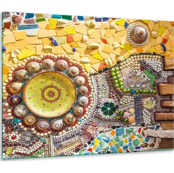 Obraz SKLENĚNÁ OCHRANNÁ DESKA NA SPORÁK 60x52 MOZAIKA