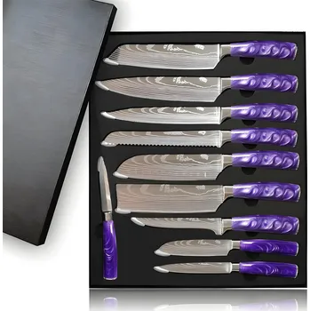 Sada kuchyňských nožů KN 13830 10ks Fialová