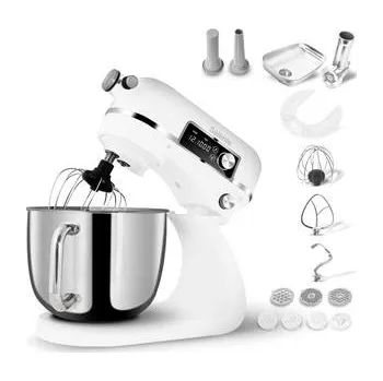 Kuchyňský robot ROZBALENO Salente DigiChef+, kuchyňský robot, mísa 6 litrů, celokovový, masomlýnek, digitální displej, bílý