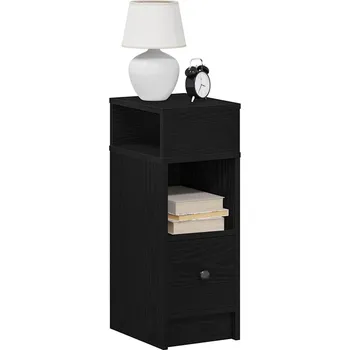 Noční stolek Noční stolek se zásuvkou černé 25x31x66 cm - 8721158574954