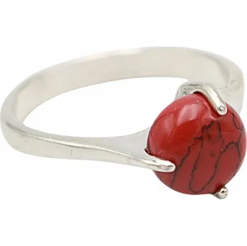 Prsten STŘÍBRNÝ prstýnek s korálem STŘÍBRO korál vel. 16