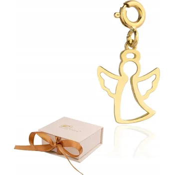 Přívěsek Zlatý přívěsek Andílek charms na náramky ryzost 585