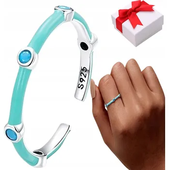 Prsten Prstýnek s tyrkysem, nastavitelný, stříbro + krabička