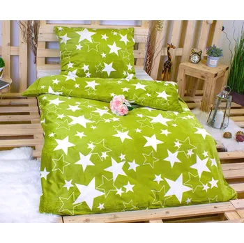 Povlečení Mikroplyšové povlečení - Hvězdy zelené