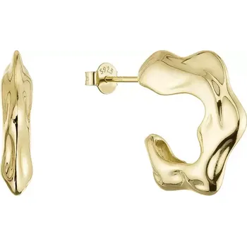 Náušnice Pozlacené stříbrné náušnice nepravidelné kruhy 61110