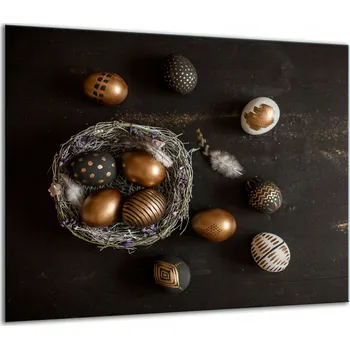 Obraz SKLENĚNÁ OCHRANNÁ DESKA NA SPORÁK 60x52 ČERNÁ