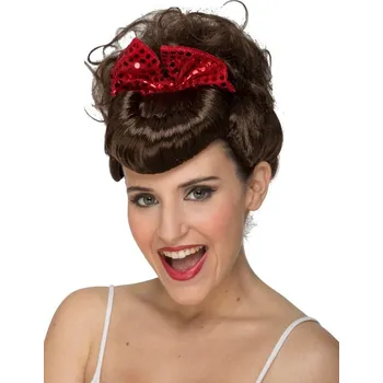 Karnevalový kostým joke21 Paruka hnědá s mašlí 40. léta