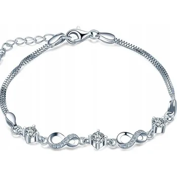 Náramek Stříbrný dámský náramek nekonečno s krystaly ocel