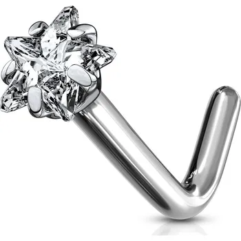 Piercing Atreya Titanový piercing do nosu se zirkonem ve tvaru hvězdy Astreya Barva: Čirá, Velikost: 1 mm
