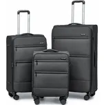 British Traveller set 3 kufrů s TSA zámkem 40/75/117L - černá