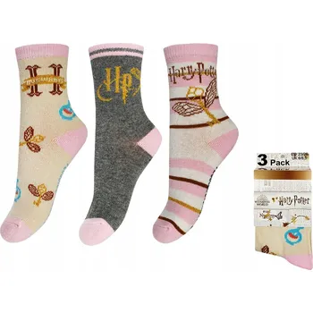 HARRY POTTER PONOŽKY PRO DÍVKU DO ŠKOLKY JARNÍ 3-BALENÍ 23/26