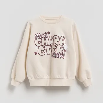 Dětská móda Reserved - Volná mikina s&nbsp;nápisem - tělová - 878HV-02M - 878HV-02M-158