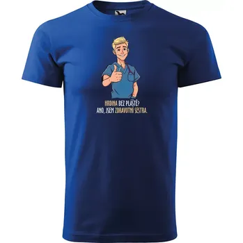 Pánské tričko Sablio Tričko s potiskem Ano, jsem zdravotní sestra - modré S