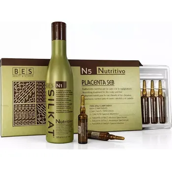 Kosmetická sada Bes Silkat N1 & N5 regenerační sada – šampon 300 ml + ampule 12×10 ml