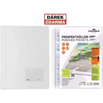 Rychlovazač Duralux A4+, průsvitný, bílý, 25 ks - Akce