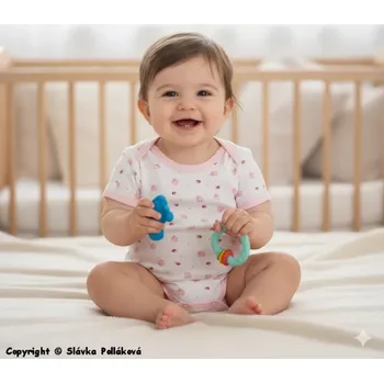 Kojenecký body Kojenecké body krátký rukáv Wolf E2403 bílo-růžové