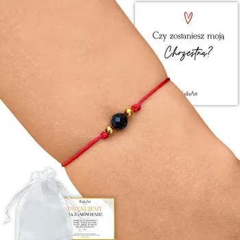 Náramek DÁREK PRO KMOTROU NÁRAMEK S TURMALÍNEM A KAMENEM ŠTĚSTÍ KailaArt