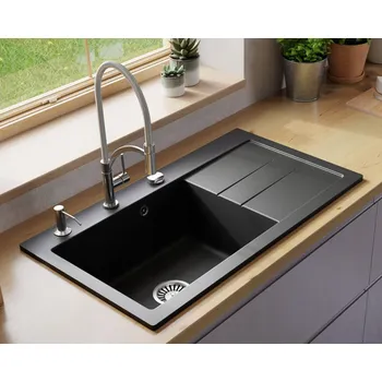 Granitový dřez Jednodřez Lavello granit černý