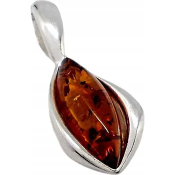 Přívěsek STŘÍBRNÝ PŘÍVĚSEK S JANTAROVOU