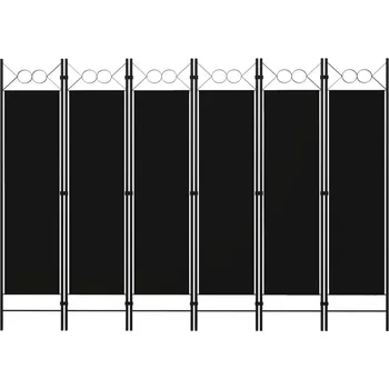 Paraván 6dílný paraván černý 240 x 180 cm - 8720286022603