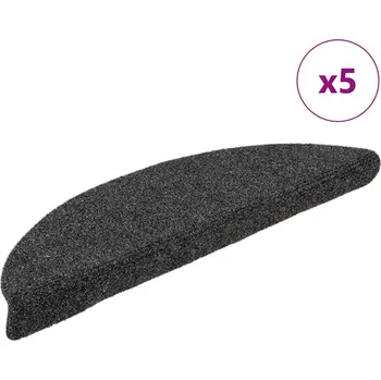 Nášlap na schod Schodové rohože samolepicí 5 ks 56 x 17 x 3 cm antracitové půlkulaté - 8720286327968