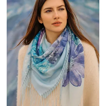 Šátek Agrafka šátek s květinami – polyester