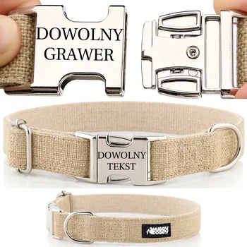 Obojek pro psa Látkový obojek pro psa s gravírováním HUGGY DOGGY vel. M