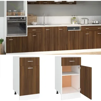 Kuchyňská skříňka Zásuvková skříňka "Lyon" hnědý dub 40x46x81,5 cm, konstrukční dřevo - 8720286977149