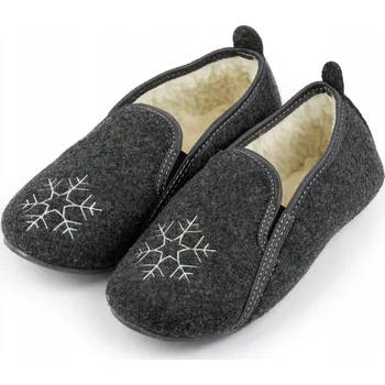 Dámské pantofle Filcové baleríny pantofle dámské černé bambulky dámské domácí teplé vel. 41