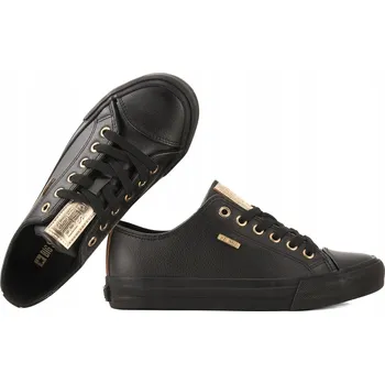 Dámské tenisky Dámské černé tenisky Big Star RR274749 nízké klasické z ekokůže, velikost 38