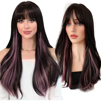 Paruka Paruka dlouhé syntetické hnědé vlasy Althair dámská