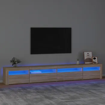 Televizní stolek TV skříňka s LED osvětlením dub sonoma 270 x 35 x 40 cm - 8720845648961