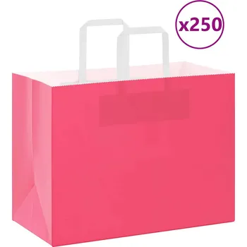 Dárková taška Papírové sáčky 250 ks s uchy růžové 32x17x25 cm - 8721158518453