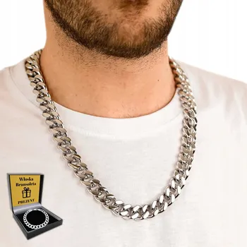 Řetízek GRUBY Řetízek Męski Srebrny ŁAŃCUCH Pancr ODOLNÉ ELEGANTNÍ
