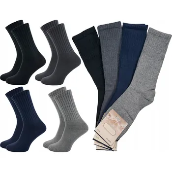 Pánské ponožky Pánské ponožky KAŠMÍROVÉ 4 PÁRY bez kompresního lemu PREMIUM teplé prodyšné