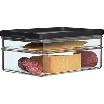 Dóza na potraviny Mepal Modula Box na párky 3 ks Box s víkem Vhodný pro skladování masných výrobků Černý 1650 ml