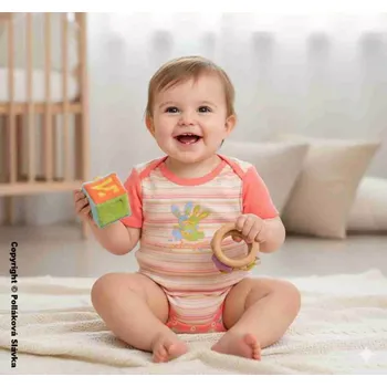 Kojenecké oblečení Dětské body dlouhý rukáv Baby Boom oranžové