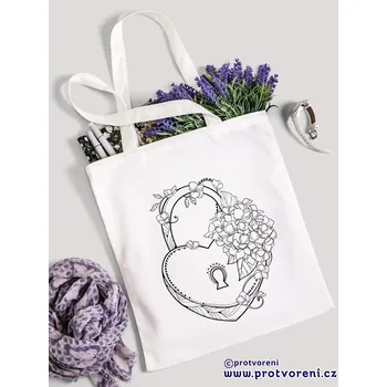 Textilní taška k vybarvení, ZÁMEK, 41x37cm, BÍLÁ, 1 kus