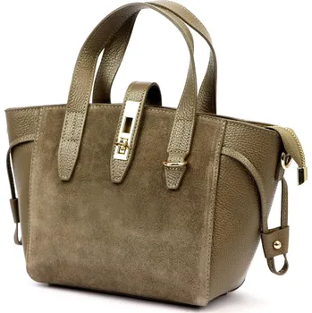 Kabelka Hnědá kufřík z pravé kůže Vera Pelle