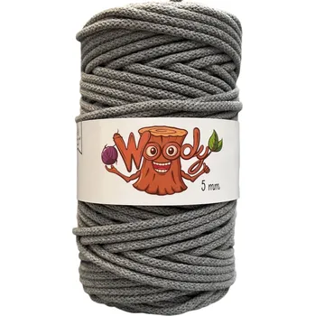 Příze Woody 5 mm – Tmavě šedá (50m)