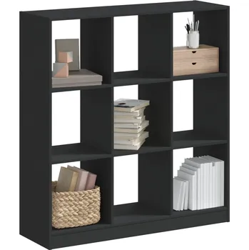 Knihovna Knihovna černá 102 x 32 x 108 cm kompozitní dřevo - 8721158341839