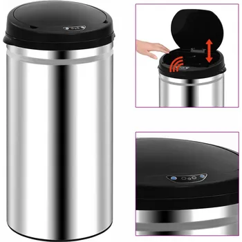 Odpadkový koš Odpadkový koš s automatickým senzorem 50 l nerezová ocel - 8720286044018