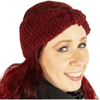 Zimní čelenka Vlněná pletená čelenka Charlotte Crimson