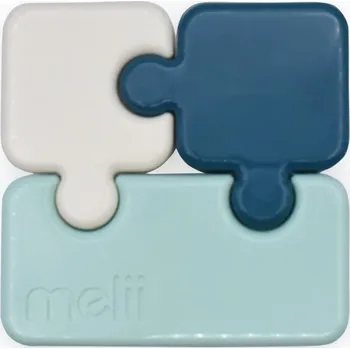Melii Svačinový box Puzzle 850 ml - Luxe mátový/modrý