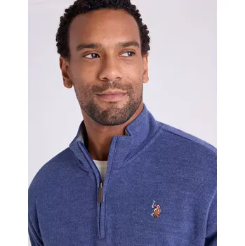 Pánská mikina U.S. Polo Assn. pánská mikina 1/4 ZIP MOCK modrá L