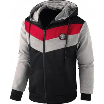 Pánská mikina Pánská mikina s kapucí Sportovní Tréninková Tepláková Stylová Šedá L