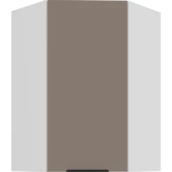 Kuchyňská linka Horní rohová skříňka Aria 60x60 GN-90 1F (45°) Barva korpusu: Bílá, Barva dvířek: TA - Sandgrau AFM