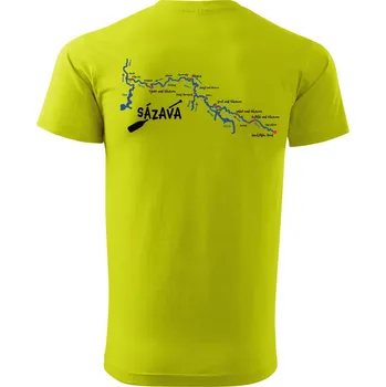 Pánské oblečení DOBRÝ TRIKO Pánské tričko s potiskem Sázava Velikost: L, Barva: Limetková