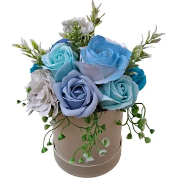 umělá květina made by ANTEROS Mýdlová kytice Modrava perla