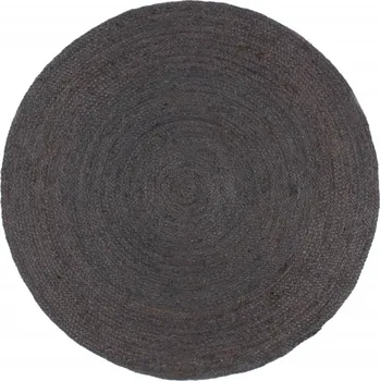 Koberec Ručně vyrobený koberec juta kulatý 210 cm tmavě šedý - 8720286980361